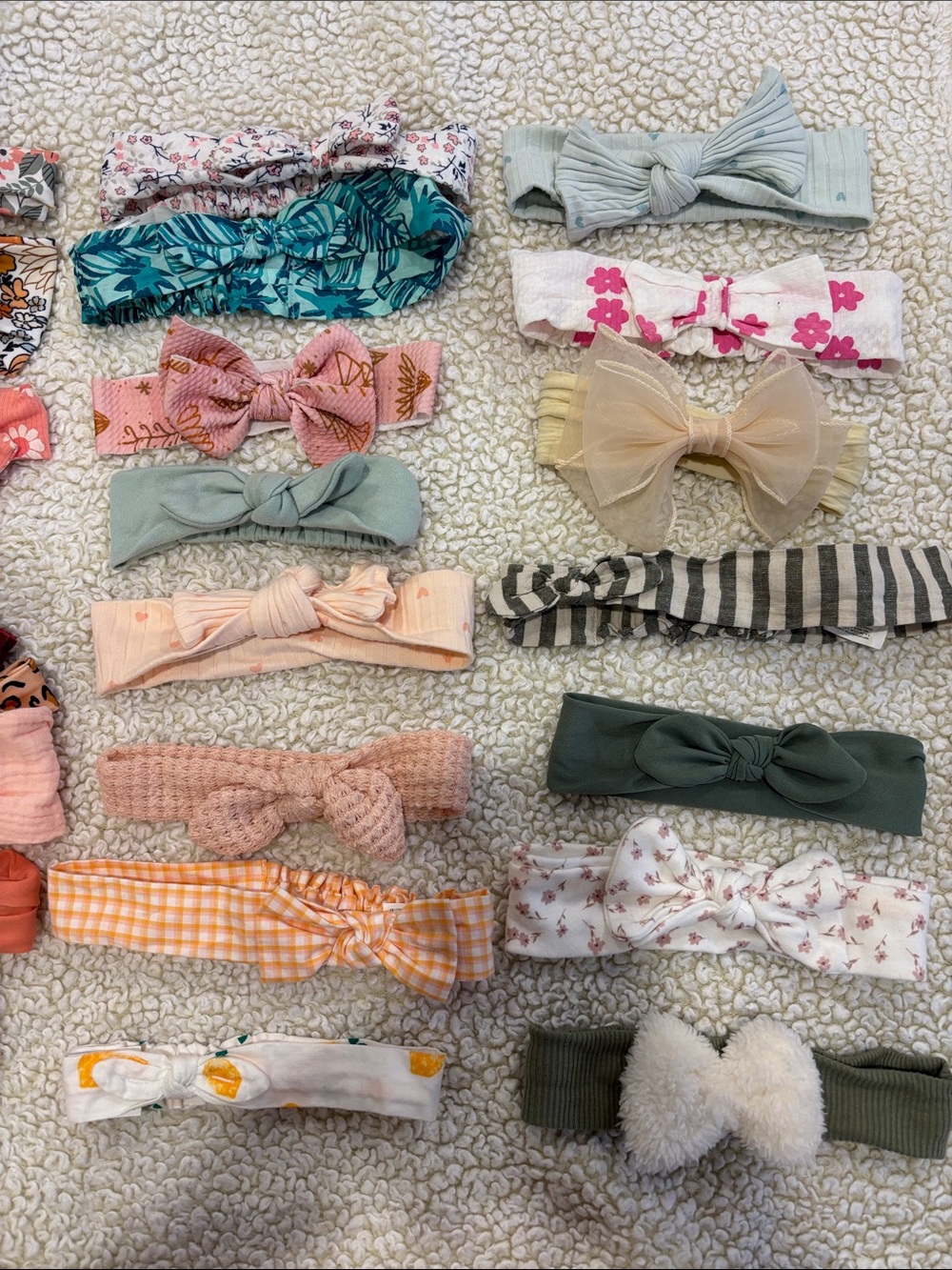 30 Assorted baby toddler' Knotted Headband Set - Pastel & Neutral Colors